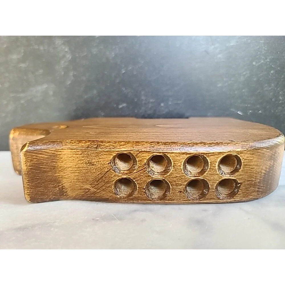 Vintage Wooden Handmade Pig Crayon/Pencil/Pen Holder